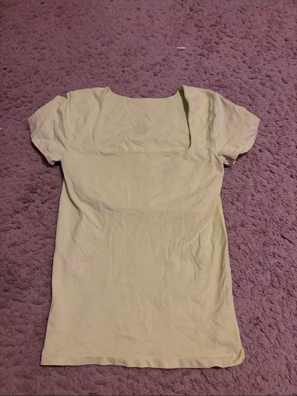Free People Square Neck Short Sleeve Top Neon green